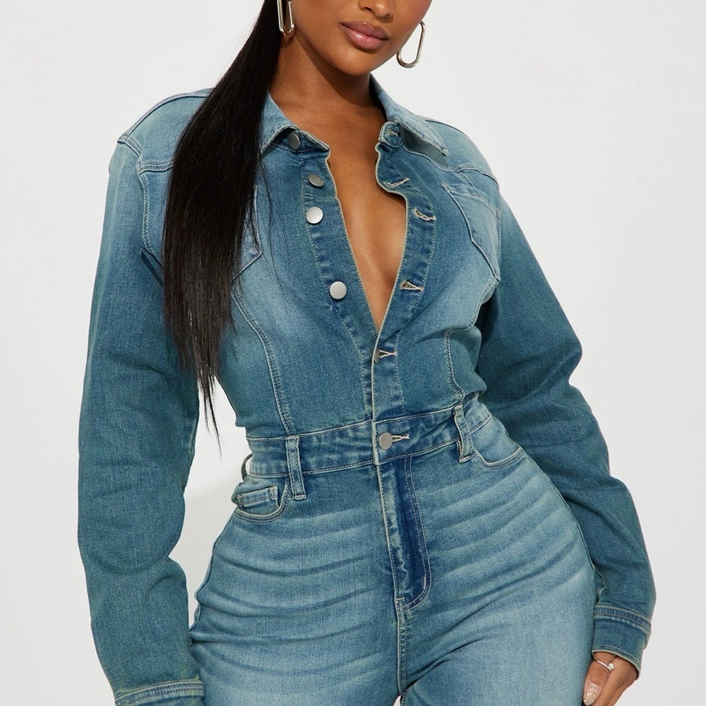 Fashion Nova Denim Jumpsuit